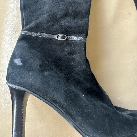 Leather Bellofatto Black Suede 3” Heel Knee-High Women's Boots BT26 - Picture 4 of 13